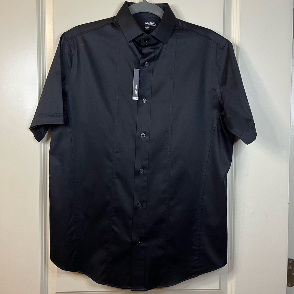 Murano Black Casual Button Down Shirt size Small SLIM FIT -  NWT